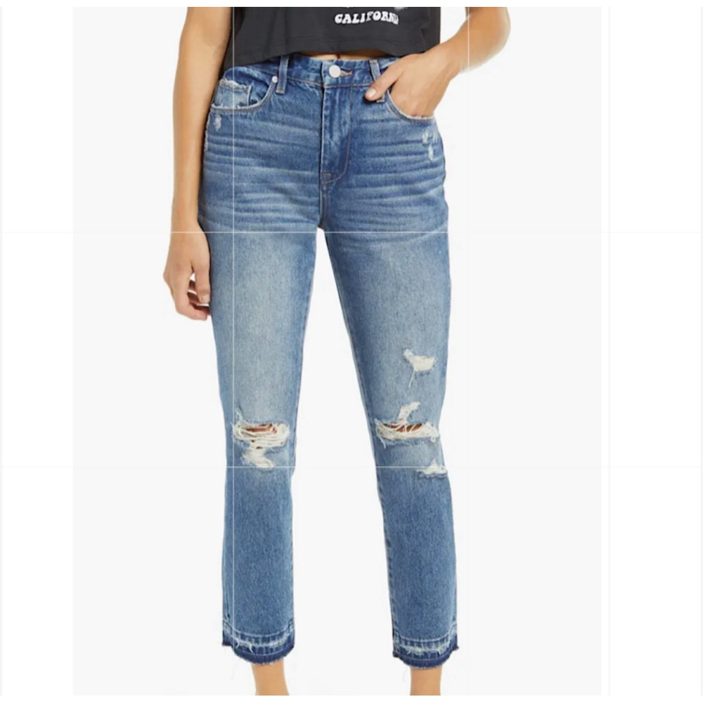 Blank NYC New! Madison High Waisted Distressed Crop Jeans
